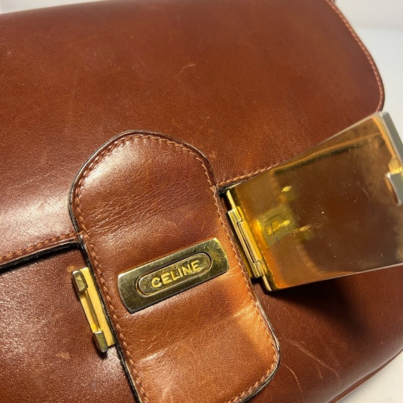 [Celine]Vintage Brown Leather Crossbody Bag w/CoA - Picture 5 of 7